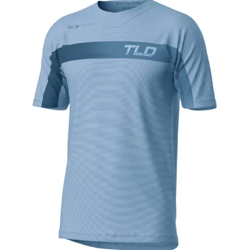 Troy Lee Designs Skyline Short Sleeve Jersey in Jet Fuel Ice Blue/Red